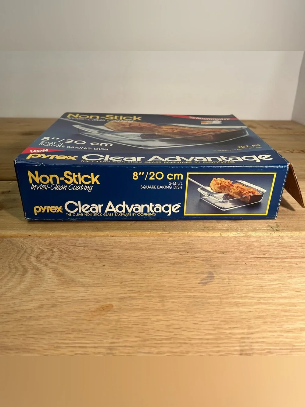Vintage Pyrex Clear Advantage Non-Stick Glass 2Qt Baking Dish Open Box